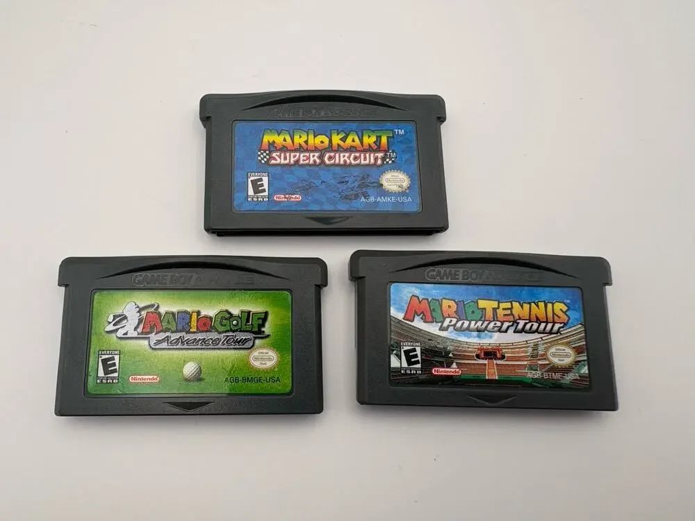 Mario Kart Golf Tennis Game Boy Advance GBA Game Lot Authentic Tested Nintendo